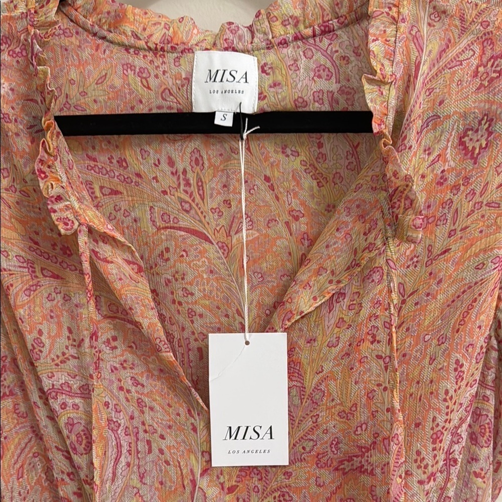 MISA Los Angeles Lilian Pink Paisley Mini Dress | Size Small | NWT - Picture 3 of 4